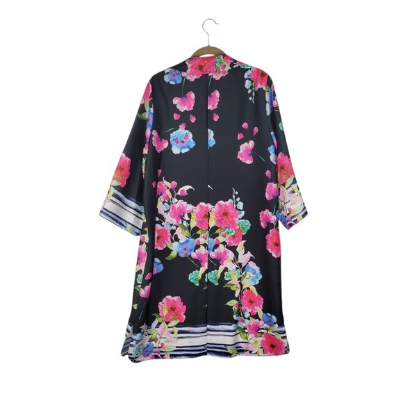 Rickie Freeman For Teri Jon Twill Floral Print Shift Dress Black Multi Size 12 - Picture 2 of 8